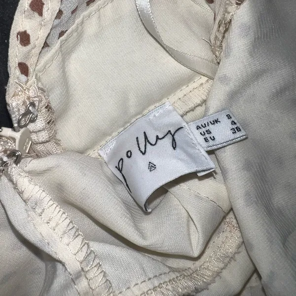 Princess Polly The Keilan Wrap Romper in Beige Size 4 - Image 11