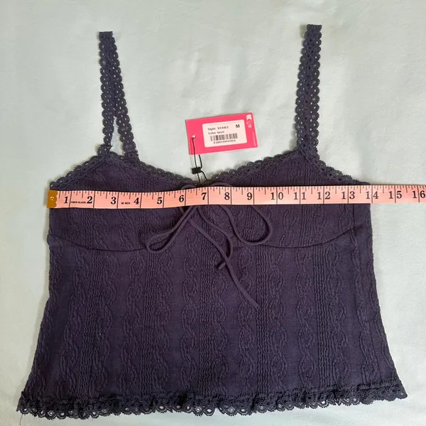 Edikted navy blue lace tank top - Image 4