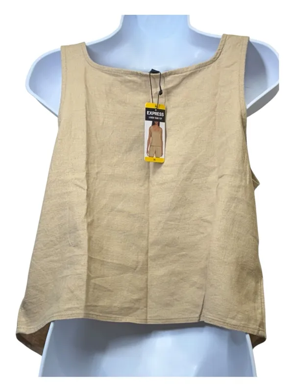 Express Summer-Blend Linen Square Neck‎ Tank Cream Size Medium NWT - Image 3