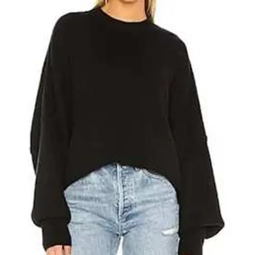 Free People Womens Sweater XS Black Ottoman Slouchy Tunic Ribbed Mock Neck New - Image 2