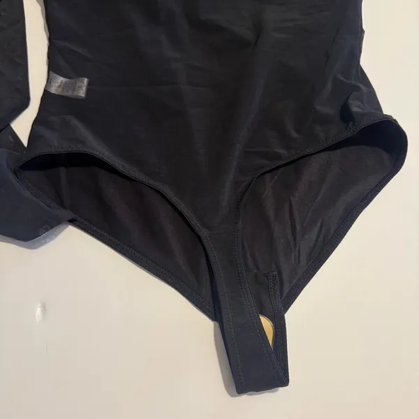 Popilush Sheer Mesh Shapewear Long Sleeve Thong Bodysuit - Image 8