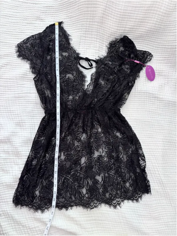 Women's Avidlove Black Lace Chemise Sleepwear Size M New - Image 5