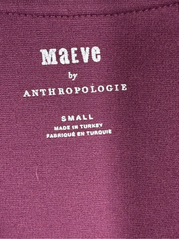 Anthropologie Maeve Maroon‎ Scoop Round Neck Long Sleeve Cropped Top - Image 3