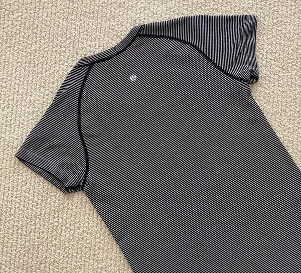 LULULEMON Swiftly Tech Short Sleeve Crew T-Shirt 6 Hyper Stripe Black Like New - Image 10