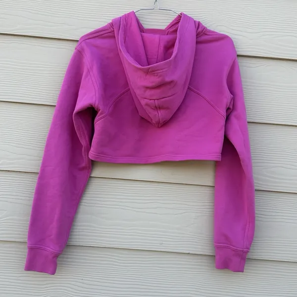 Lululemon All Yours Cropped Hoodie Womens‎ XS Sonic Pink Yoga Active Sweatshirt - Image 2