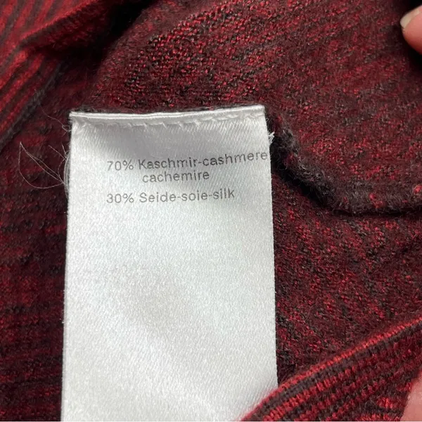 AKRIS Womens Cashmere Silk Red Stripe Long Sleeve Top US‎ 16 *SEE MEASUREMENTS - Image 4
