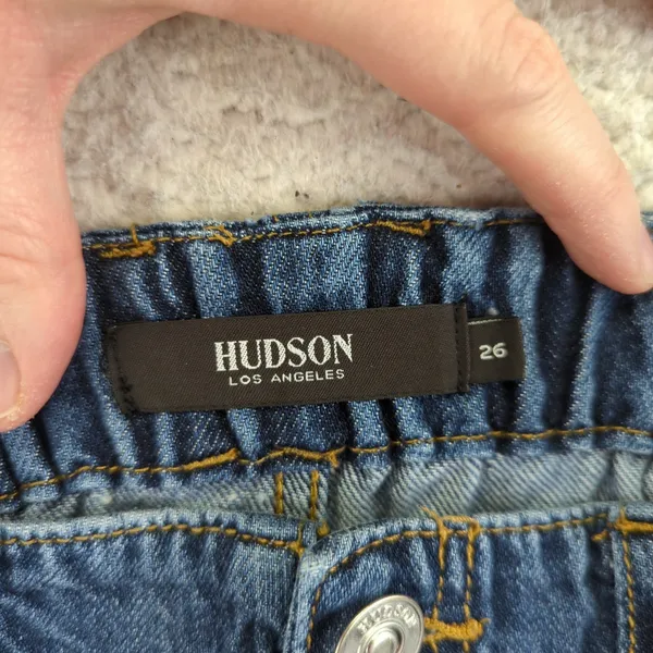 Hudson Jeans Remi Straight Leg High Waisted Elastic Waist Denim Pants Size 26‎ - Image 3