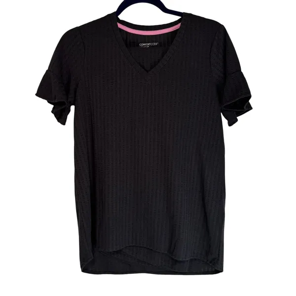 Comfort Code by Cuddl Duds Black Ruffle Sleeve Pajama Set XS Loungewear‎ - Image 8
