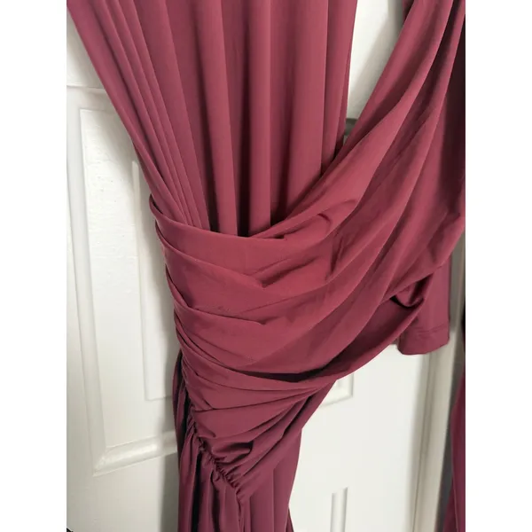 Bardot Alix Maxi Long Sleeve Turtleneck Draped Sash Ruched tie front dress US 6 - Image 13