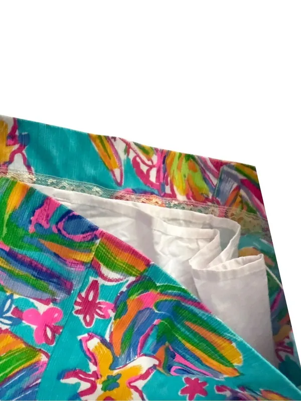 Lilly Pulitzer Turquoise Tropical Print Sleeveless Shift Dress - Image 4