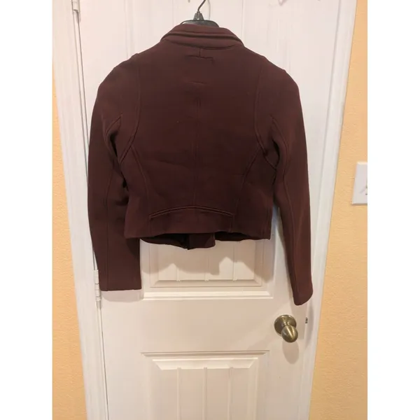 Zara maroon biker jacket cotton Size M - Image 10