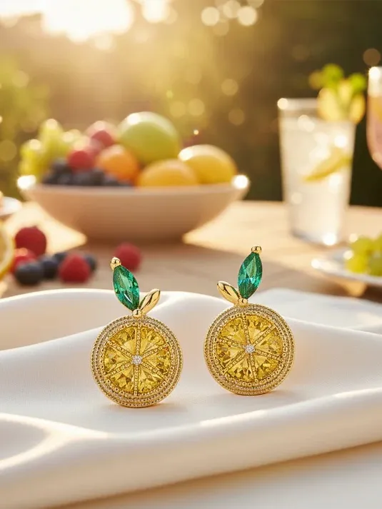 Lemon Drop Earrings Gold - Image 9