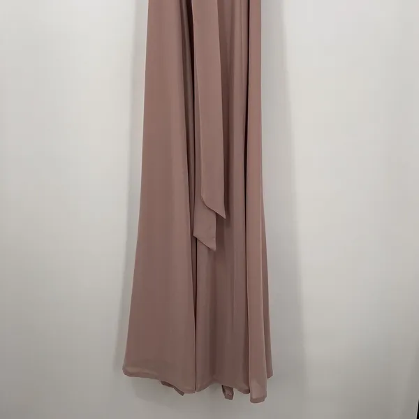 Show Me Your Mumu Jenn Maxi Bridesmaids Formal Dress Soft Beige Chiffon Sz Small - Image 8
