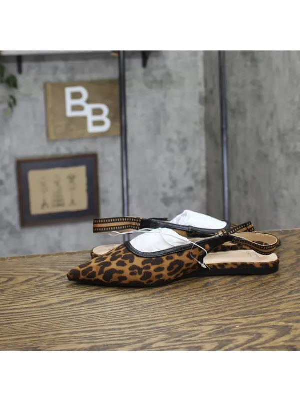 NEW A New Day London Slingback Flats Pointed Toe Bow 94303554 Leopard Brown 6.5M - Image 8