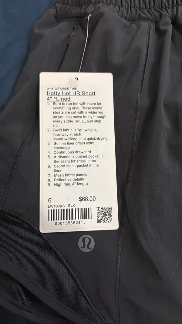 Lululemon Black Shorts 4" - Image 4