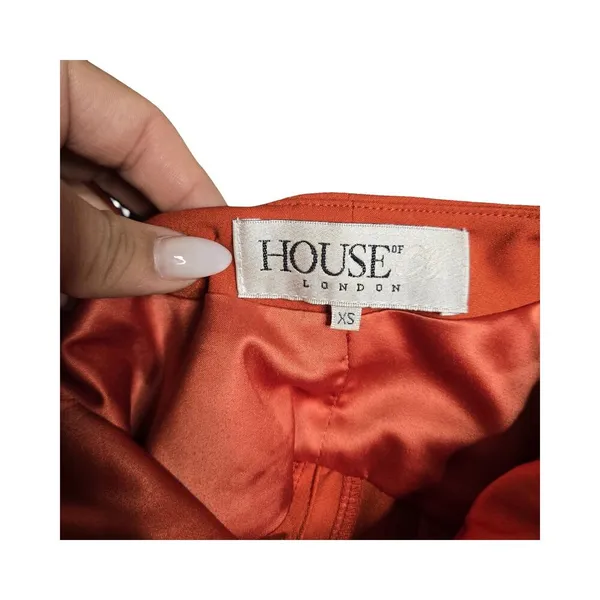 House of CB Natalja Red V Plunge‎ Jumpsuit Size: XS - Image 6