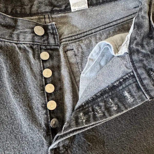 Vtg Levi's 501 17501 High Waisted Mom Jeans Black Cotton Made in USA‎ Sz 13 26" - Image 11