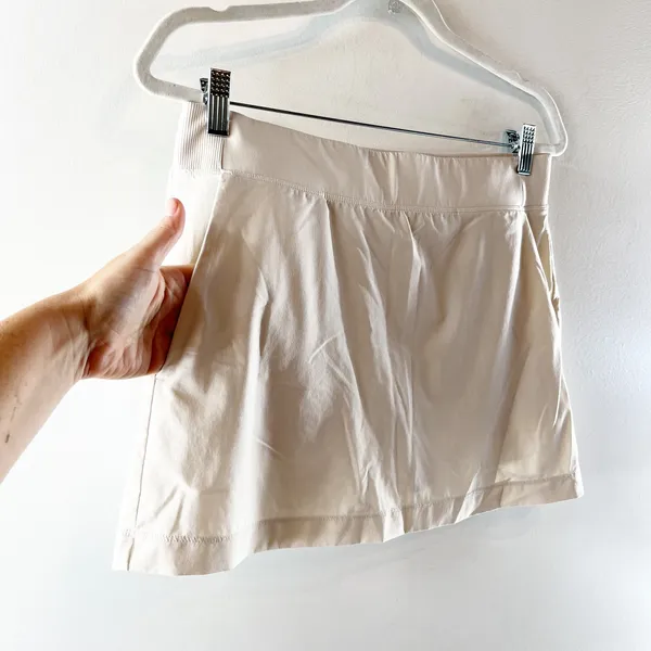 Athleta Brooklyn Pull On Golf Tennis 13.5" Mini Skort Bone Khaki Cream 8 - Image 6