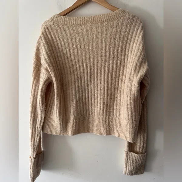 Lovers and Friends Neutral Oat Beige Knit Button Caroline Cardigan Wool Blend‎ - Image 6