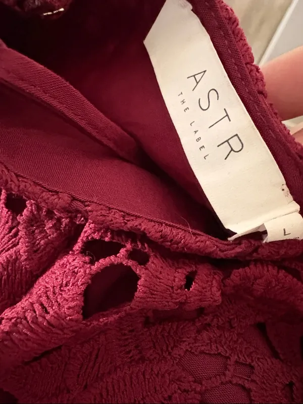 Astr the Label Lace A Line Burgundy Midi Dress Large - Image 7