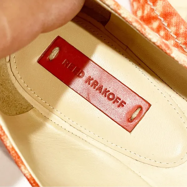 Reed Krakoff Size‎ 5.5 Orange Printed Cap Toe Ballet Flat - Image 5