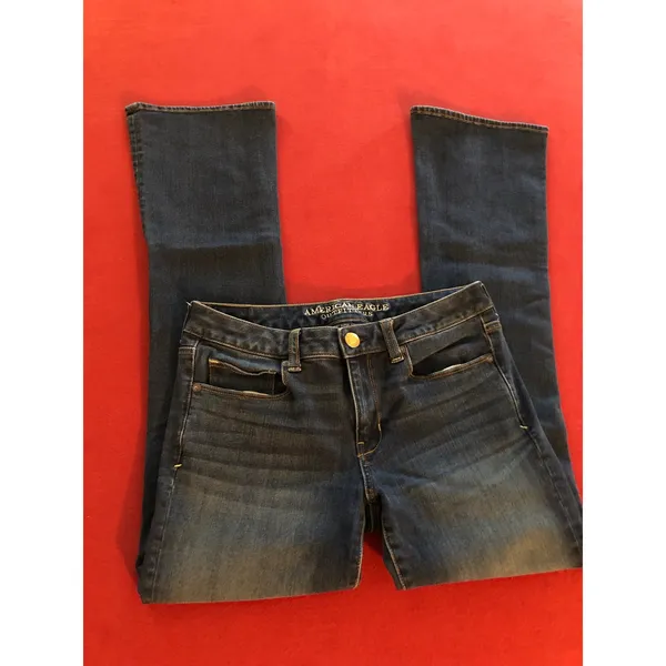 American Eagle skinny kick bootcut flare blue jeans Size 8 - Image 3