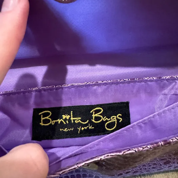 Bonita Bags Purple Snakeskin Purse - Image 3