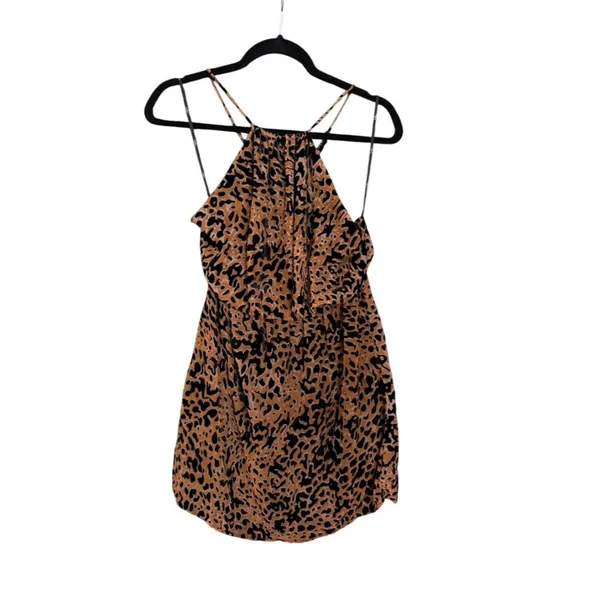Lulus Intention Brown Leopard Burnout Velvet Print Dress Size M - Image 4