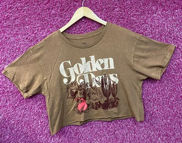 Disney Mickey Mouse Golden Days Brown Crop Top XL - Image 3