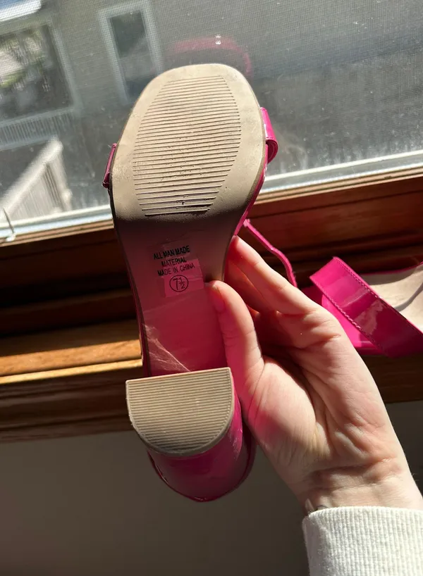 Hot Pink Block Heels Size 7.5 - Image 3
