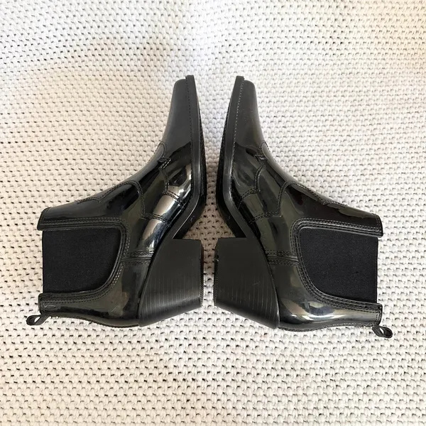 Sam Edelman Black Rubber Winona Cowboy Western Rain Ankle Boots Booties 7 - Image 7
