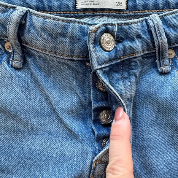 We The Free Wide Leg Jeans Women 28 Blue High Rise‎ Button Fly Denim Pants - Image 8