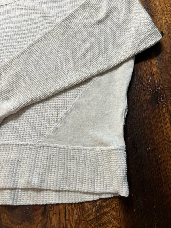 Aerie Offline XS Cream Waffle Weave Top with Thumbholes - Image 3