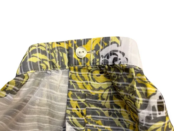 Ann Taylor Paisley Blouse Womens L Yellow Gray Sheer Used - Image 15