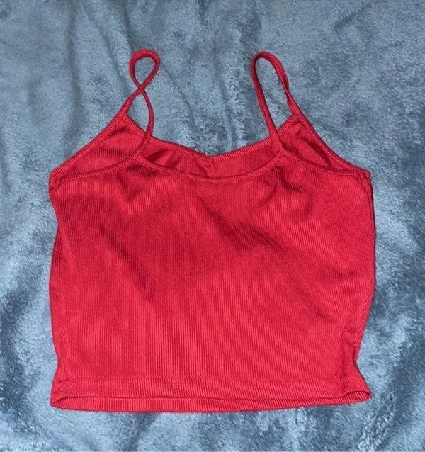4 for $15 SALE - red crop top ribbed - Image 2
