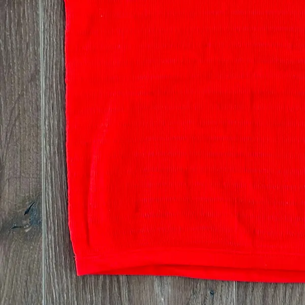 CALIA Seamless Crop Tee Elbow Sleeve Red XS Ribbed Sporty NEW - Image 3