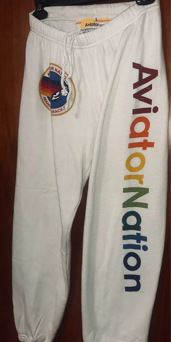 Aviator Nation light-Cream Logo sweats - Image 4
