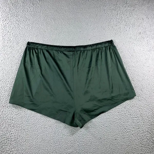 Old Navy Satin Pajama Shorts Womens XXL Green Minimalist Drawstring Sleepwear - Image 2