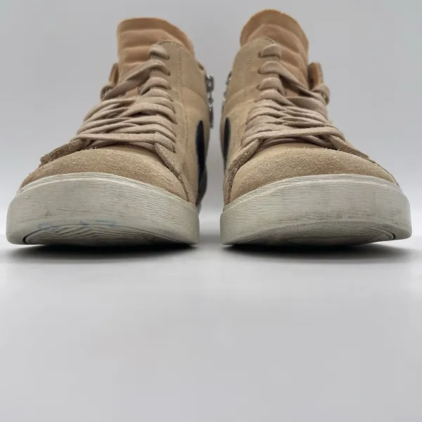 Nike Womens 7 Shoes Shoes Blazer Mid Rebel XX Bio‎ Beige Suede Sneakers Side Zip - Image 13