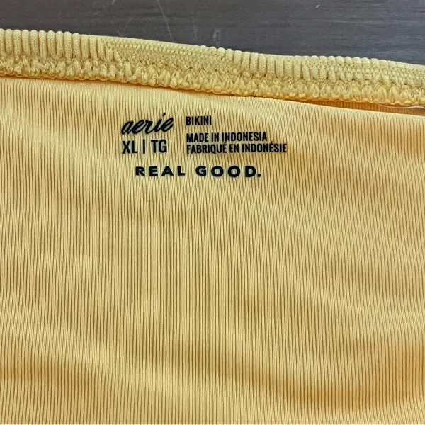 Aerie Real Good Yellow Textured Bikini Bottom‎ Swimsuit XL - Image 4