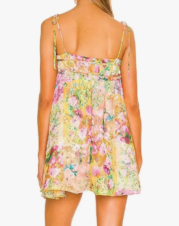 floral boho mini dress Multiple Size L - Image 2