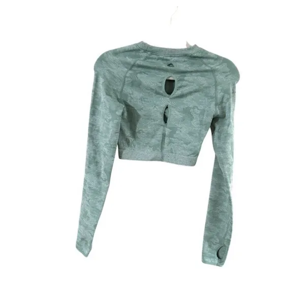 Gymshark Sage Camo Long Sleeve Crop Top - Image 3