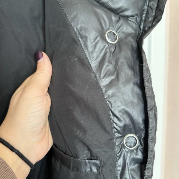 Prana Milly Quilted Puffer Vest Size Small Down Insulated Full Zip Black - Image 7