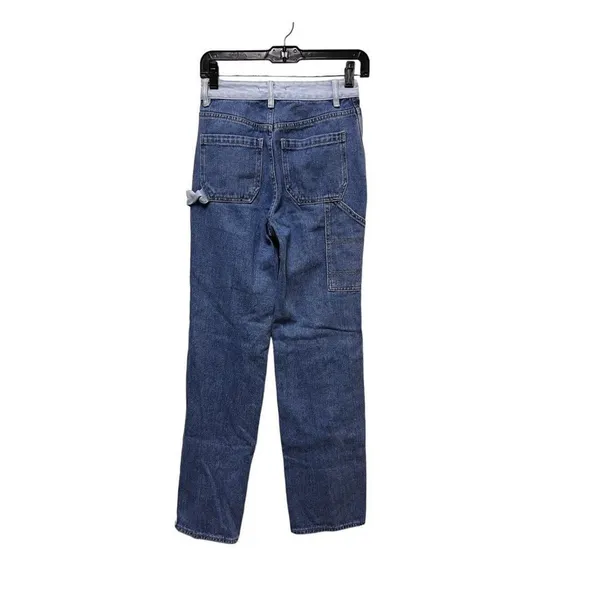 AQB Pacsun Jeans Women's Size 24 Colorblock 90s BF Cargo Carpenter‎ Contrast - Image 2