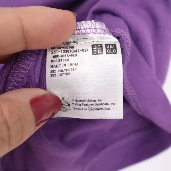 Uniqlo UT Popeye Olive Oyl Graphic T-Shirt Purple Womens Medium - Image 4