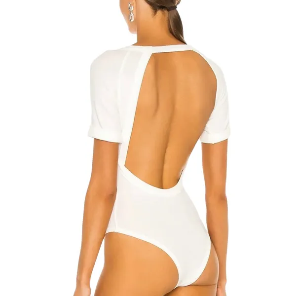 NWT The Line By K Remy Short Sleeve Bodysuit Ivory Size M - Image 5