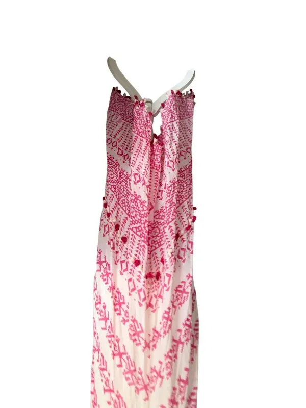 LOVESTITCH Pink White Maxi Dress Size S/M - Image 5