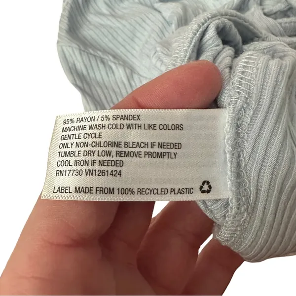 Target Wild Fable New W/o Tags Blue Ribbed Long Sleeve Open Back Bodysuit Small - Image 5