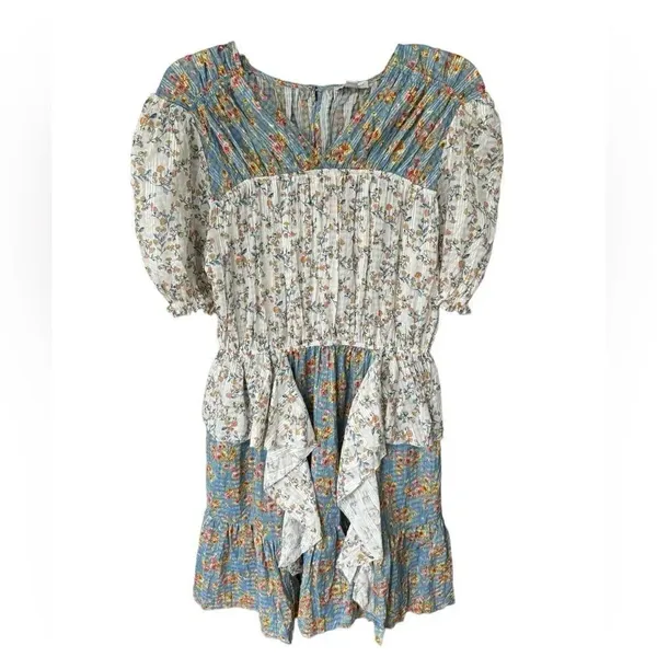 Current Air Anthropologie Ruffle Ditsy Floral Dress Size S - Image 2