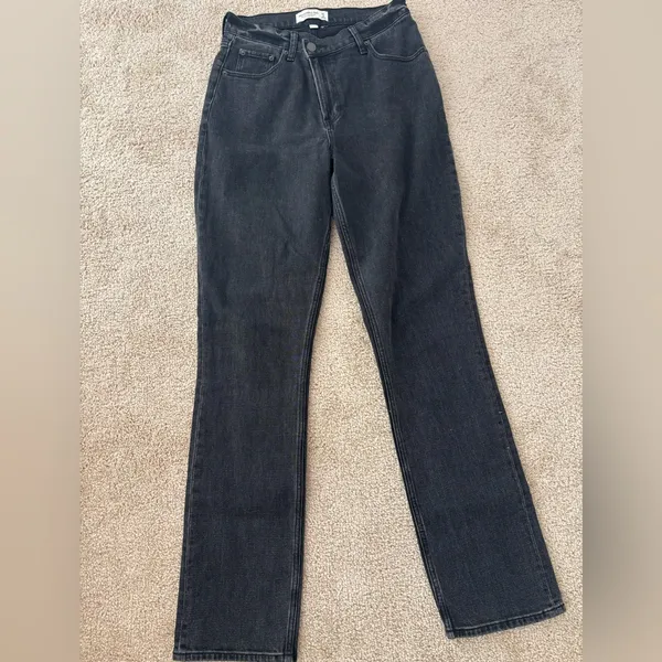 Abercrombie & Fitch Curve Love Ultra High Rise 90s slim Straight Jeans crossover - Image 2